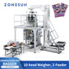 ZS-GW10 Automatic Granule Feeding Weighing Filling Sealing Machine With Metal Detector