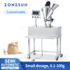 ZONESUN ZS-FM100P 0.1g-100g Semi auto Powder Particle Filling Machine Small Scale