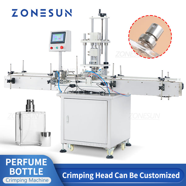 ZONESUN ZS-YG11 Automatic Perfume Bottle Crimping Capping Machine Sprayer Cap Crimper Scent Fragrance Bottle Sealing Machine