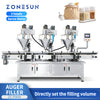 ZONESUN ZS-FM4A Auto 3 Head Auger Filler Servo Motor Flour Milk Chili Cocoa Ground Coffee Powder Filling Machine for Bottle Jar