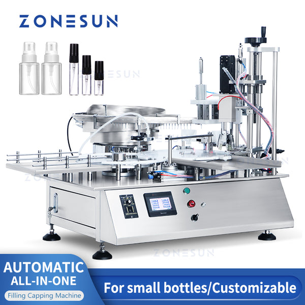 ZS-AFC7 Automatic Eyedrop Liquid Filling Capping Machine Magnetic Pump Dropper Bottles Screwing Vial Essential Perfume