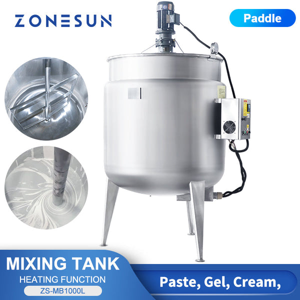 ZONEPACK Stainless Steel Liquid Paste Heating & Mixing Tank ZS-MB1000L