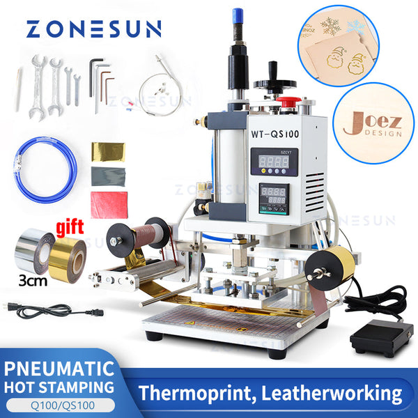 ZONESUN ZS-QS100 Pneumatic Hot Stamping Machine Leather Embossing Machine