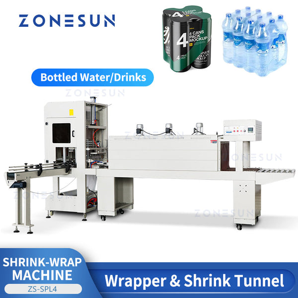 ZONESUN ZS-SPL4 Automatic Water Drinks Bottles Heat Wrapping Shrinking Packaging Machine  shrink tunnel machine