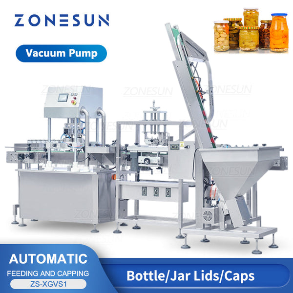 ZONEPACK Automatic Vacuum Capping Machine With Cap Feeder ZS-XGVS1