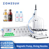 ZONESUN ZS-YTMP9C Auto Lifting Liquid Filling Machine 9 Heads Magnetic Pump Pneumatic Filler Drinks Beverage Production