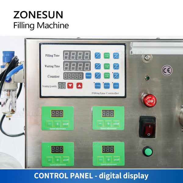 ZONESUN ZS-DTMP4AL 4 Diving Nozzles Automatic Liquid Filling Machine With Chain Conveyor Belt Magnetic Pump