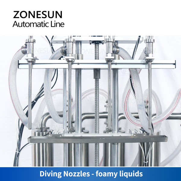 ZONESUN ZS-FAL180X8 4 Heads Piston Pump Liquid Filling Capping  Automatic Production Line