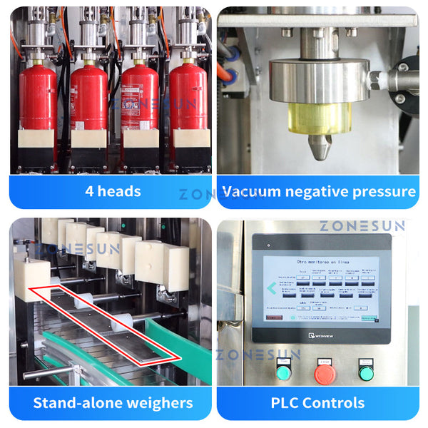 ZONESUN ZS-FE1 Automatic Dry Powder Fire Extinguisher Filling Sealing Labeling Production Line