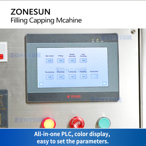 ZONESUN ZS-AFC7A Automatic Liquid Filling Capping Machine With Cap Feeder