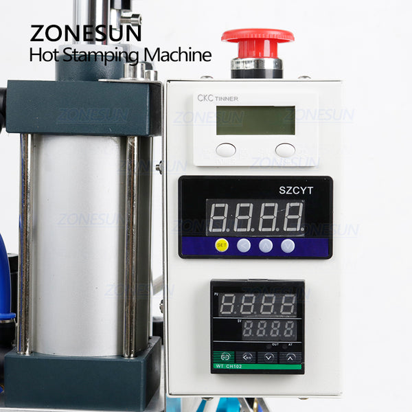 ZONESUN ZS-QS90 Pneumatic bronzing machine Leather Hot Foil Stamping Machine Counter Function Leather Embossing Estampadora