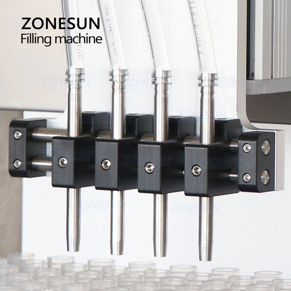 ZONESUN ZS-XYZ4 4 Heads Ceramic Plunger Pump Small Doses Liquid Filling Machine