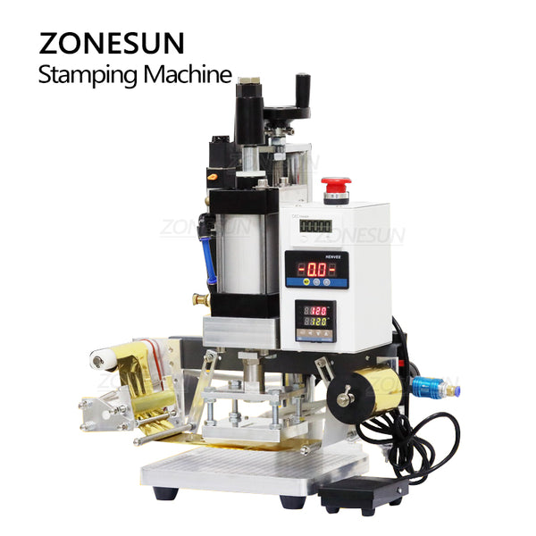 ZONEPACK Foil Paper Running Hot Foil Stamping Machine Counter Function Leather Embossing Estampadora