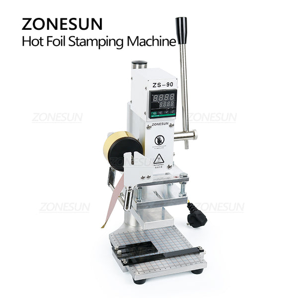 ZONESUN  Hot Foil Stamping Machine Manual Bronzing Machine With Working Table for PVC Card leather and paper Wallet bag