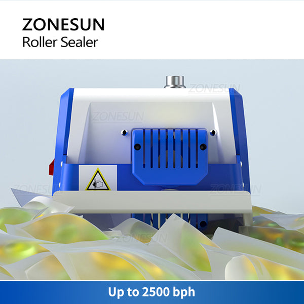 ZONESUN ZS-GLF1P Mini Aluminum Foil Composite Plastic Film PE Bag Sealer Roller Sealing Machine