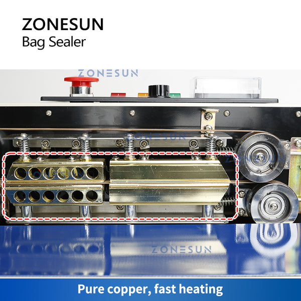 ZONESUN ZS-FR900S Automatic Bag Sealer Plastic Packet Aluminum Foil Doypack Sealing Machine Date Coding Printer Batch Number