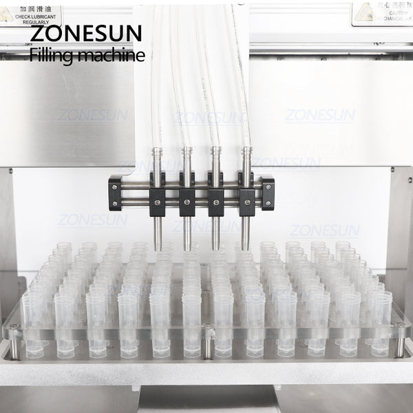 ZONESUN ZS-XYZ4 4 Heads Ceramic Plunger Pump Small Doses Liquid Filling Machine