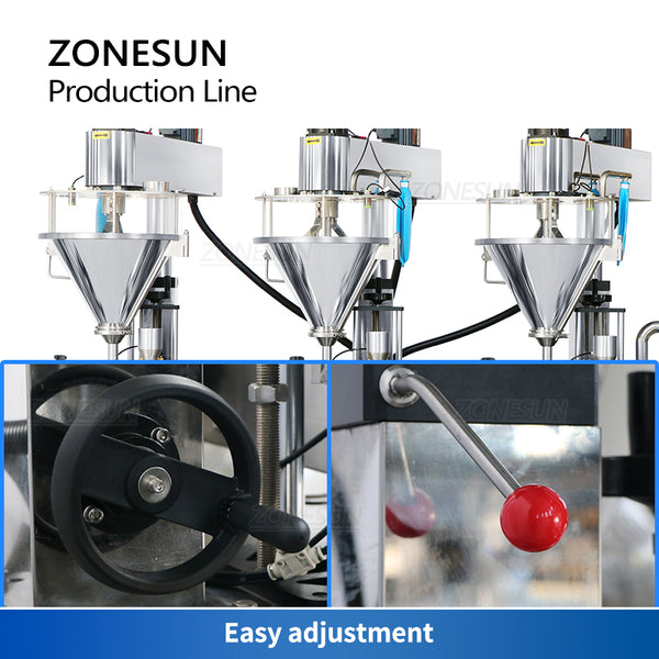 ZONESUN ZS-FMYG1 Auger Filling Capping  Production Line Servo Motor Bottle Jar Packaging Machine