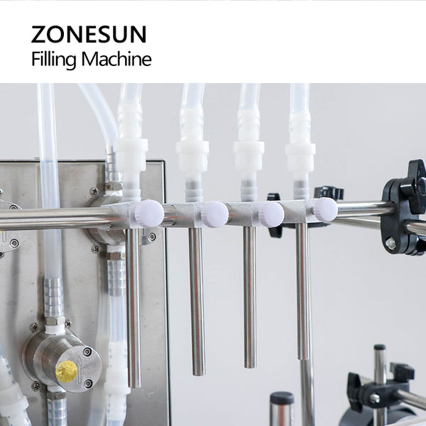 ZONESUN ZS-DTMP4Y Automatic Desktop 4 Heads Soy Sauce Magnetic Pump Liquid Bottle Filling Machine