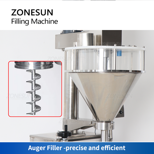 ZONESUN Powder Auger Filling Machine Semi Auto 1-2000g Quantitative Weighing Scale Wheat Flour Spice Protein Bottle Jar ZS-FM710