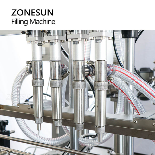 ZONESUN ZS-YT4T-4PM Automatic Chocolate Honey Chili Paste Liquid Mixing Heating Filling Machine 300℃ High Temperature Resistance