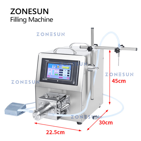 ZONESUN ZS-CPYT1S Ceramic Pump Digital Control Vial Liquid Filling Machine Low Dosage Eyedrop Bottle Filler Lab Equipment