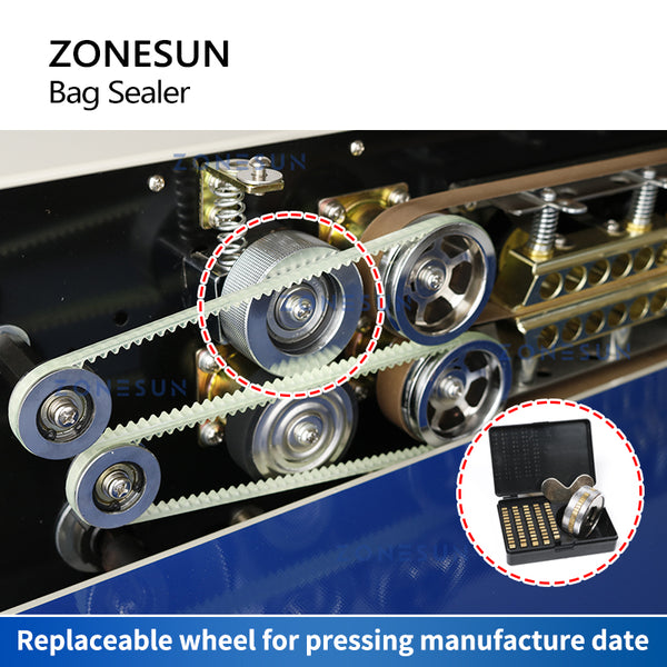 ZONESUN ZS-FR900S Automatic Bag Sealer Plastic Packet Aluminum Foil Doypack Sealing Machine Date Coding Printer Batch Number