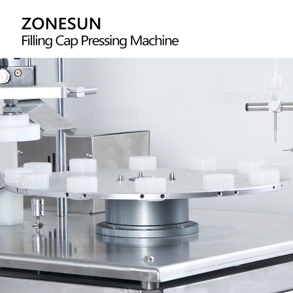 ZONESUN ZS-AFC1C Automatic Filling And Cap Pressing Machine Tube Portable Magnetic Pump Turntable Small Business Production Line