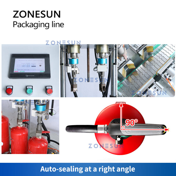 ZONESUN ZS-FE1 Automatic Dry Powder Fire Extinguisher Filling Sealing Labeling Production Line