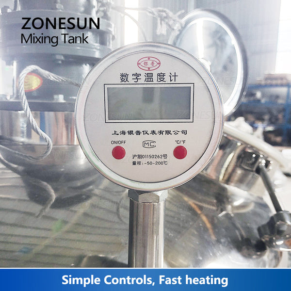 ZONEPACK Stainless Steel Liquid Paste Heating & Mixing Tank ZS-MB1000L