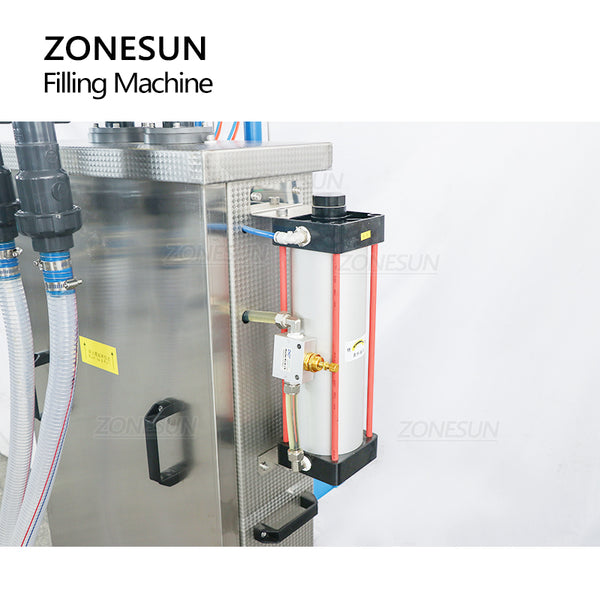 ZONESUN Double Nozzles Strong Acid Alkali Corrosive Liquid Filling Machine Semi-automatic Disinfectant Filler corrosion resistance