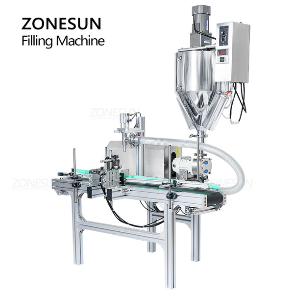 ZONESUN ZS-DTGT900M Automatic Butter Chocolate Rotor Pump Filling Machine With Mixer Heater