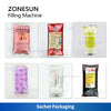 ZONESUN 200L Tank ZS-420GSY Paste Filling Vacuum Sealing Machine Honey Peanut Butter Packet Filler Automatic Feeding Pump