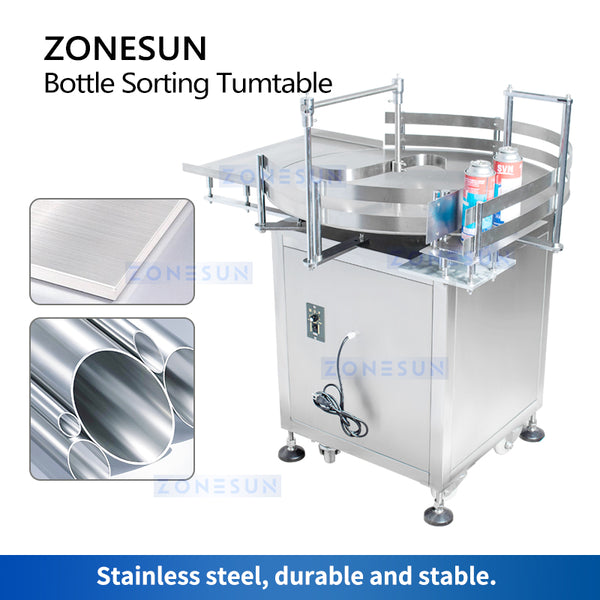 ZONESUN Automatic Round Rotary Bottle Unscrambler Sorting Turntable Arranging Machine ZS-LP800