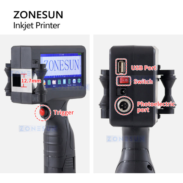 ZONESUN ZS-HIP127 Handheld Inkjet Printer Coding Machine