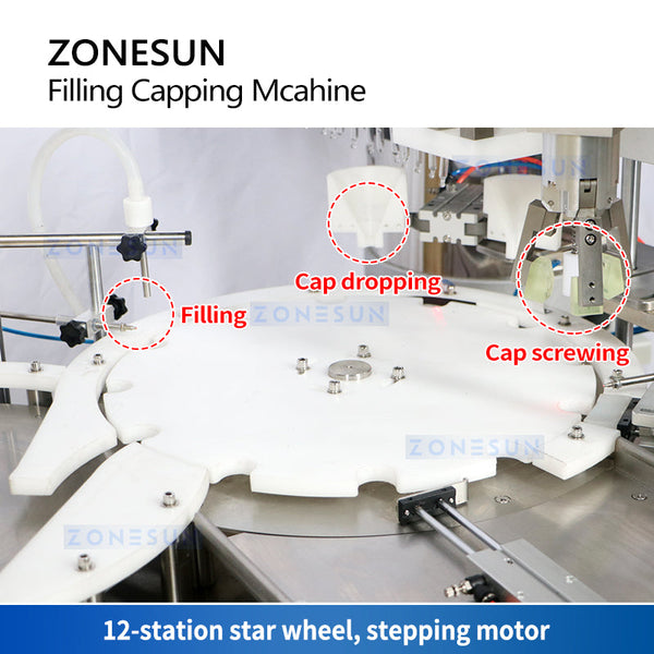 ZONESUN ZS-AFC7A Automatic Liquid Filling Capping Machine With Cap Feeder