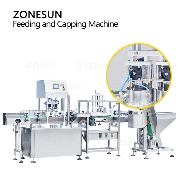 ZONEPACK Automatic Vacuum Capping Machine With Cap Feeder ZS-XGVS1