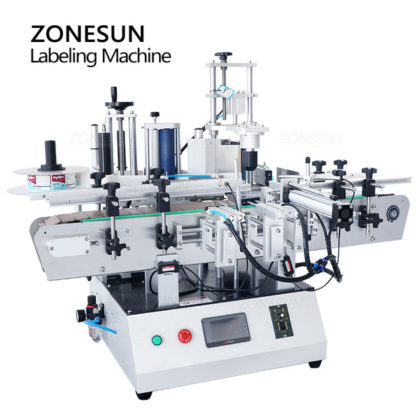 ZONESUN ZS-TB550 Automatic Labeling Machine for Round Irregular Polygonal Hexagonal Bottle Jar Plastic Glass Packaging Line