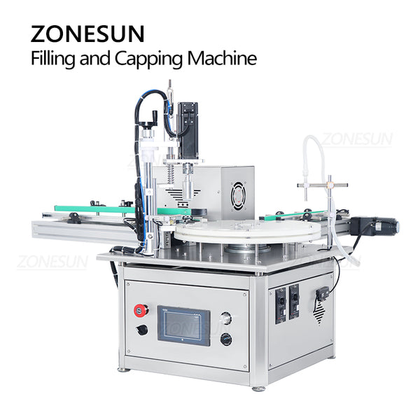 ZONESUN AFC1T Automatic Peristaltic Pump Filling and Capping Machine with Conveyor Tabletop Perfume Bottle Liquid Vial