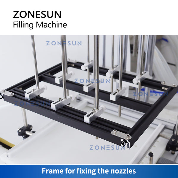 ZONESUN ZS-YTMP9C Auto Lifting Liquid Filling Machine 9 Heads Magnetic Pump Pneumatic Filler Drinks Beverage Production