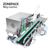 ZONEPACK Full Automatic Desktop CNC Liquid Filling Machine With Conveyor Bottle Filling Machine Perfume Juice Milk Water Filler