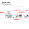 ZONESUN ZS-FAL180Z4 5L Oil Filling Capping Round Flat Bottle Double Side Labeling Machine Production Line