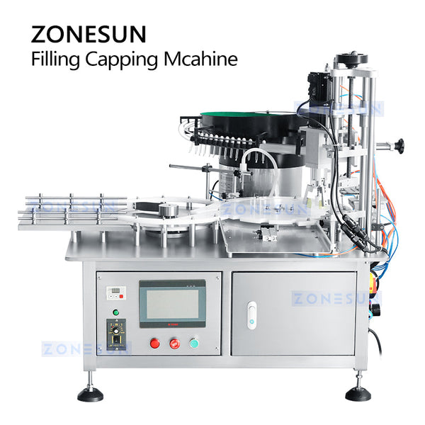 ZONESUN ZS-AFC7A Automatic Liquid Filling Capping Machine With Cap Feeder