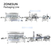 ZONESUN ZS-FAL180Z4 5L Oil Filling Capping Round Flat Bottle Double Side Labeling Machine Production Line