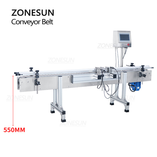 ZS-CB100P 1.9M Length Automatic Chain Conveyor Belt Adjustable-Speed Transporting Goods Machiney Production Line