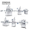 ZONESUN ZS-FAL180X8 4 Heads Piston Pump Liquid Filling Capping  Automatic Production Line