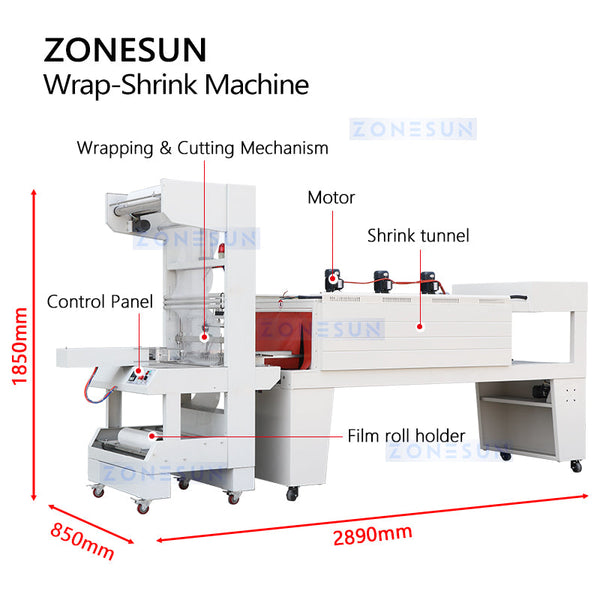 ZONESUN ZS-SPL5 Automatic Heat Shrink Sleeve Wrapping Shrinking Machine