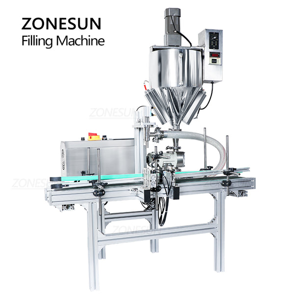 ZONESUN ZS-DTGT900M Automatic Butter Chocolate Rotor Pump Filling Machine With Mixer Heater