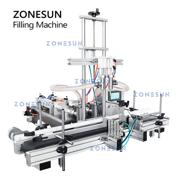 ZONESUN ZS-DTYT2 Automatic Pneumatic Honey Paste Filling Machine with Conveyer Belt