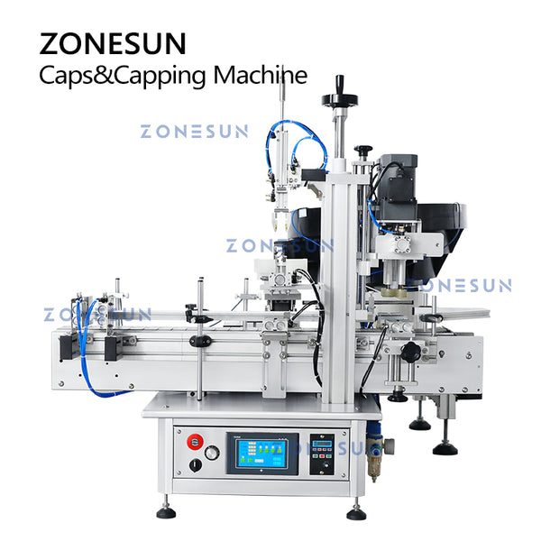 ZONESUN ZS-XG1870R Automatic Essential Oil Cosmetic Liquid Dropper Bottle Capping Machine Vibratory Cap Feeder Products Sprayer